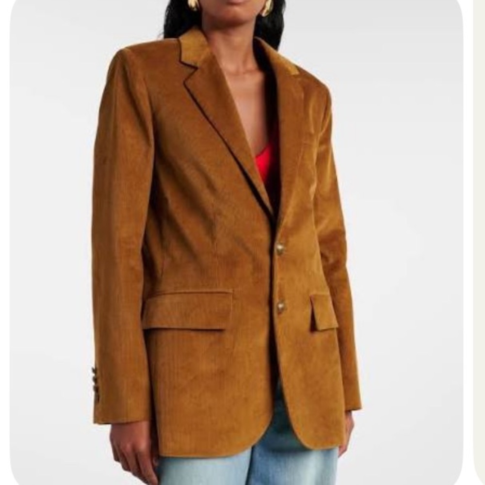 FRAME Brown Cord Cotton Corduroy Blazer Size 4